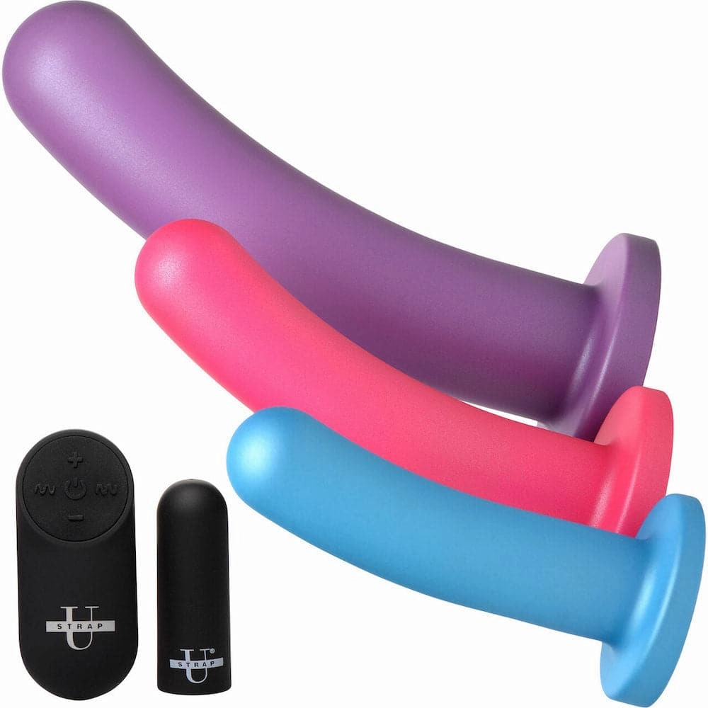 STRAP U - PEG 28X Vibrating Rechargeable 5 Pieces Silicone Dildo Set with Remote