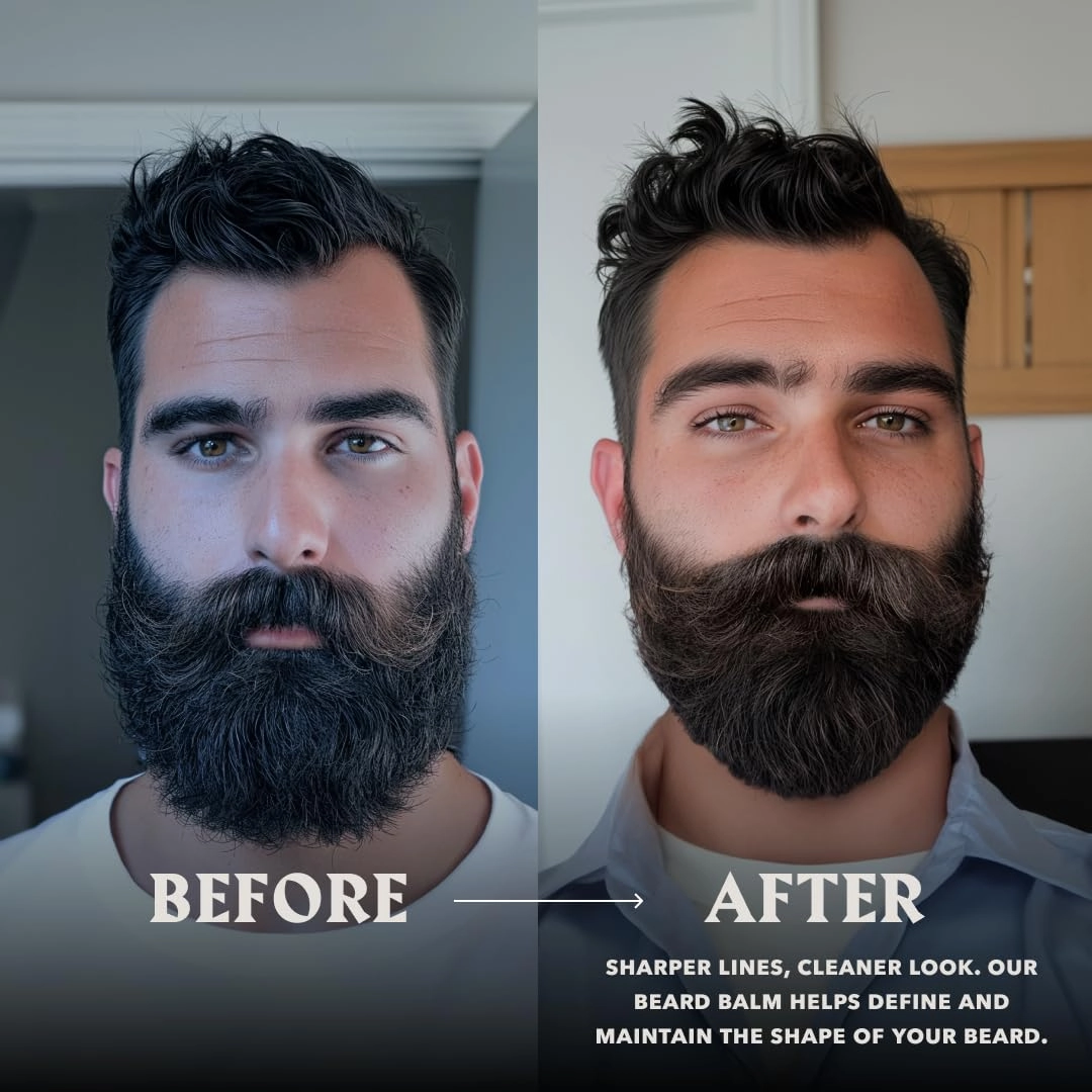 Striking Viking Beard Oil and Balm - Leave in Beard Conditioner - Tames, Styles, Softens, and Moisturizes Beards and Mustache - Made with All Natural and Organic Argan and Jojobo Oils, Vanilla