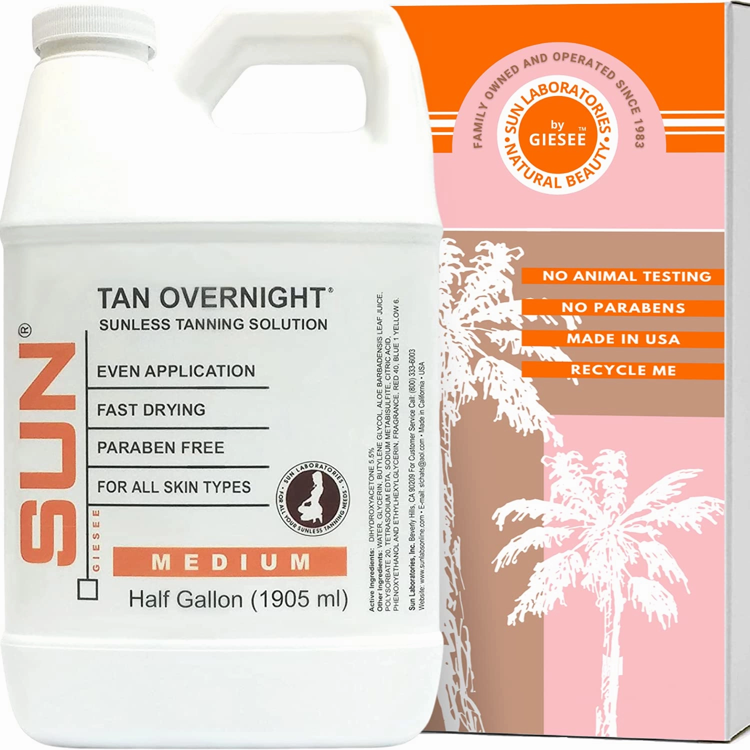 Sun Labs Spray Tan Micro Mist for a Golden Glow - Medium - 1/2 Gallon Bottle