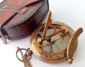 Sundial Vintage Marine West London Antique Nautical Hut Military Brass Compass Enjoy The Ride Gift for Hiking Camping Hunting Climbing Exploring Geology Outdoor Activities Dad to Son Message 2.5 Inch