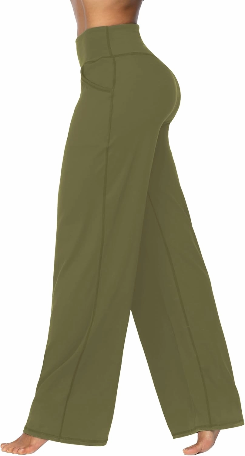 Sunzel Wide Leg Pants Women High Waist Yoga Pants with Pockets Stretch Loose Comfy Casual Lounge Sweatpants