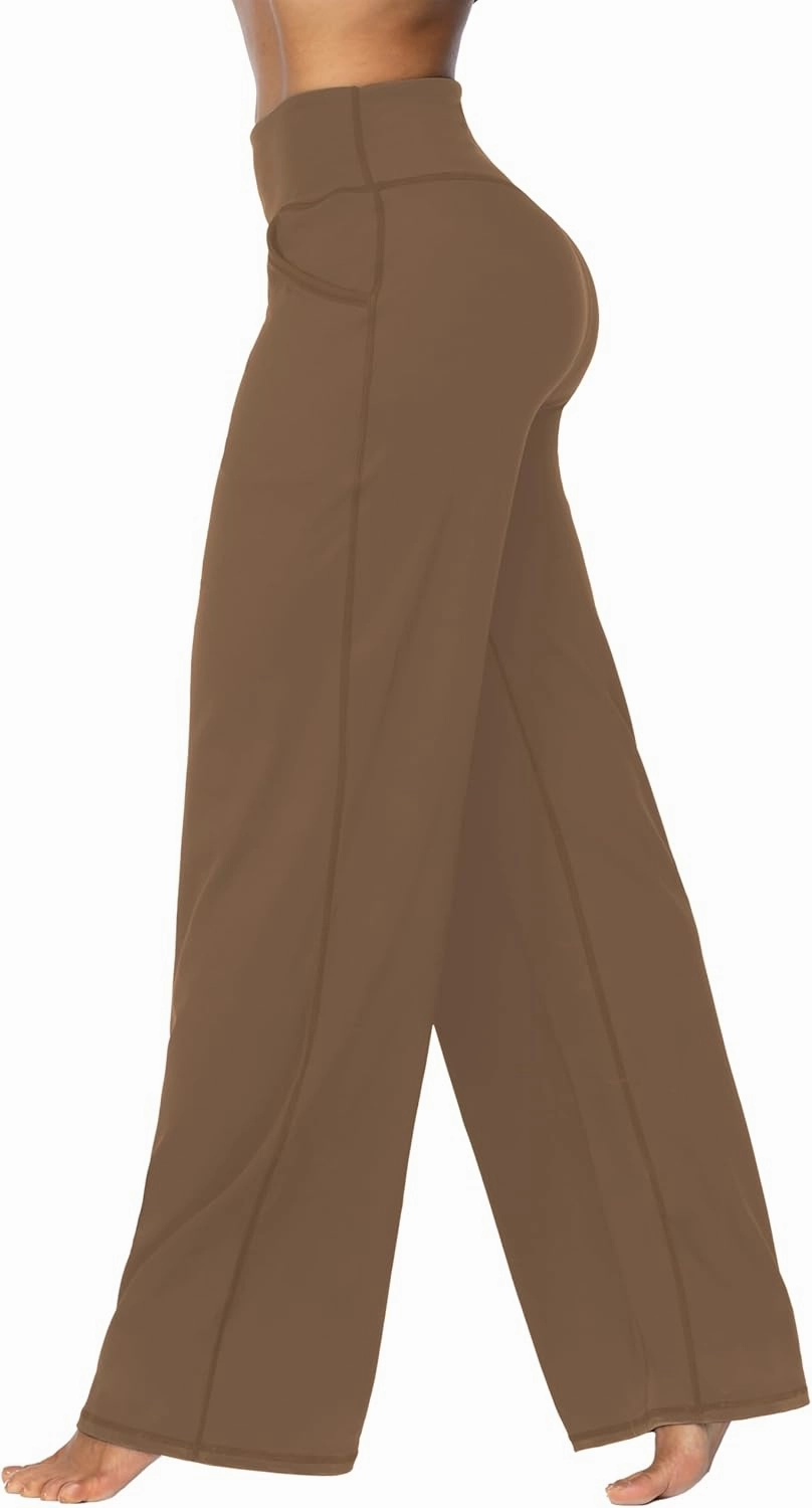 Sunzel Wide Leg Pants Women High Waist Yoga Pants with Pockets Stretch Loose Comfy Casual Lounge Sweatpants