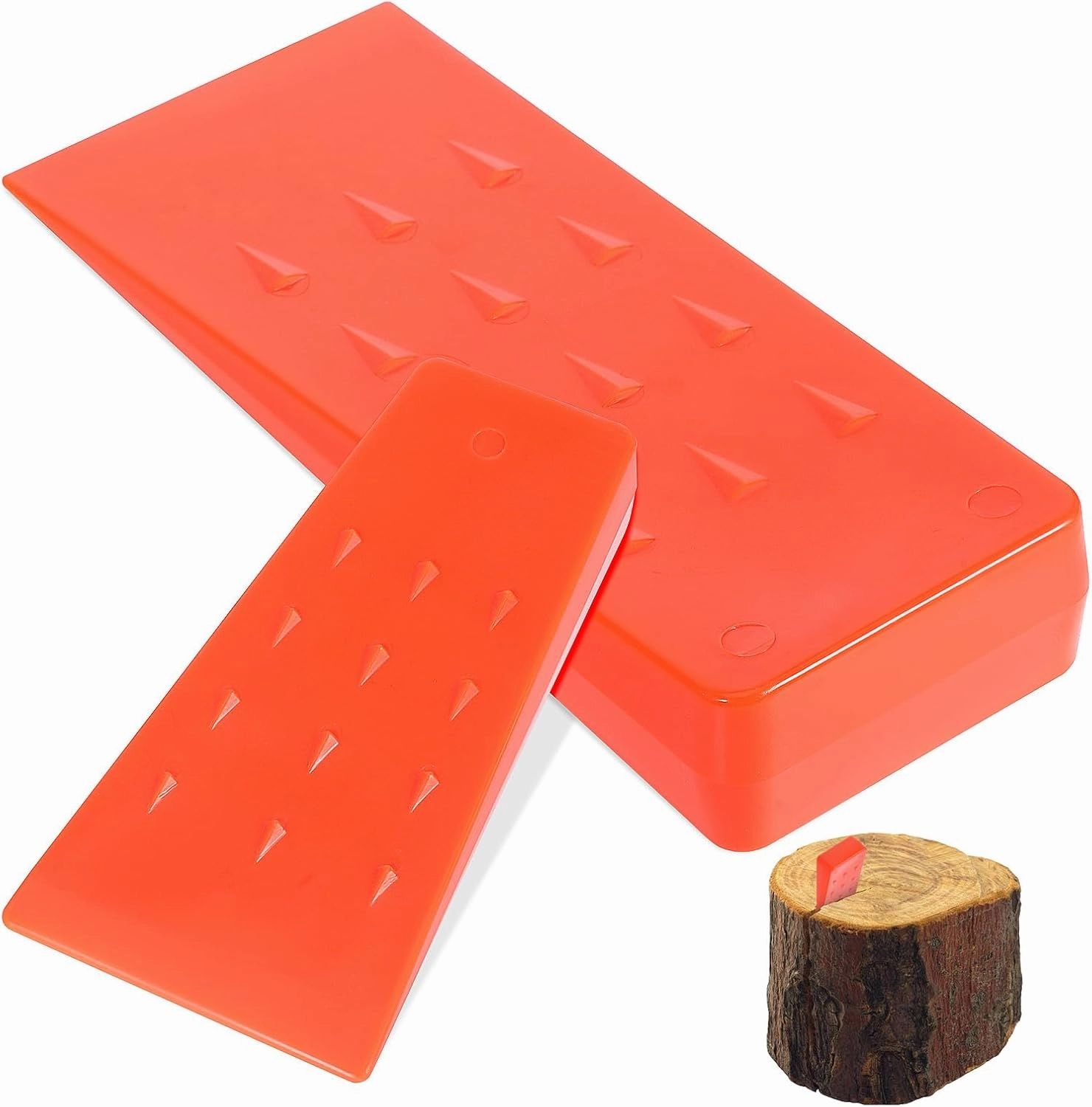 SUPVOX 2pcs Tree Felling Wedges - Safe Logging Wedges, Nonslip Portable Chainsaw, Wood Splitting Tools for Tree Cutting, Orange