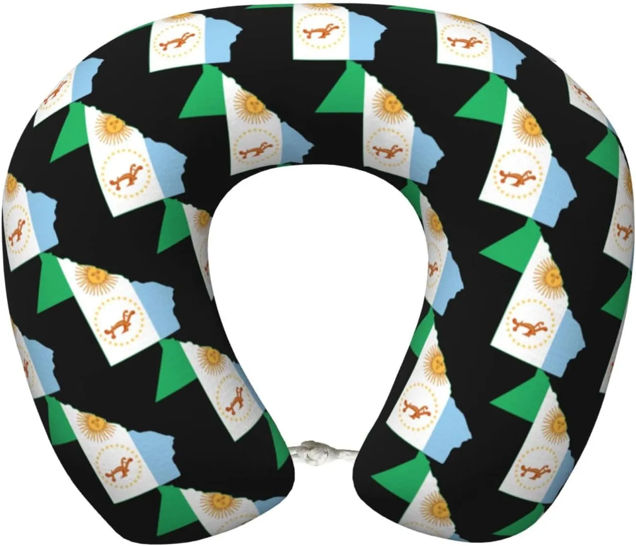 SVG Flag Map of Chaco Neck Pillow Memory Foam U-Shaped Travel Neck Pillow for Airplanes Car Home