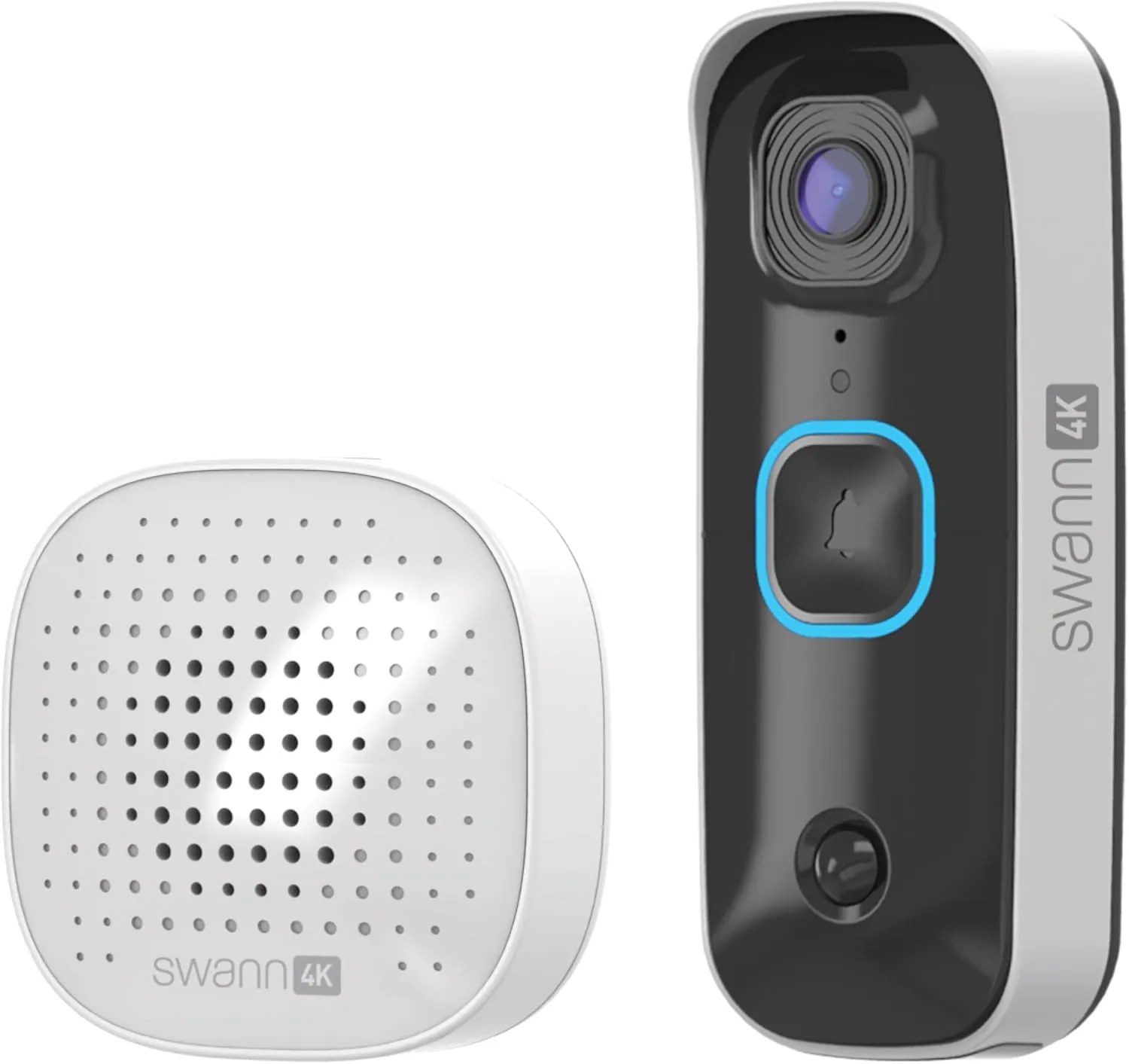 Swann Buddy4K UHD Wireless Video Doorbell & Chime | No Monthly Fee | Ultra-Wide 165° View | Smart Analytics | 2-Way Audio | Night Vision | Easy Installation | Indoor & Outdoor Surveillance | 4KBUDDY