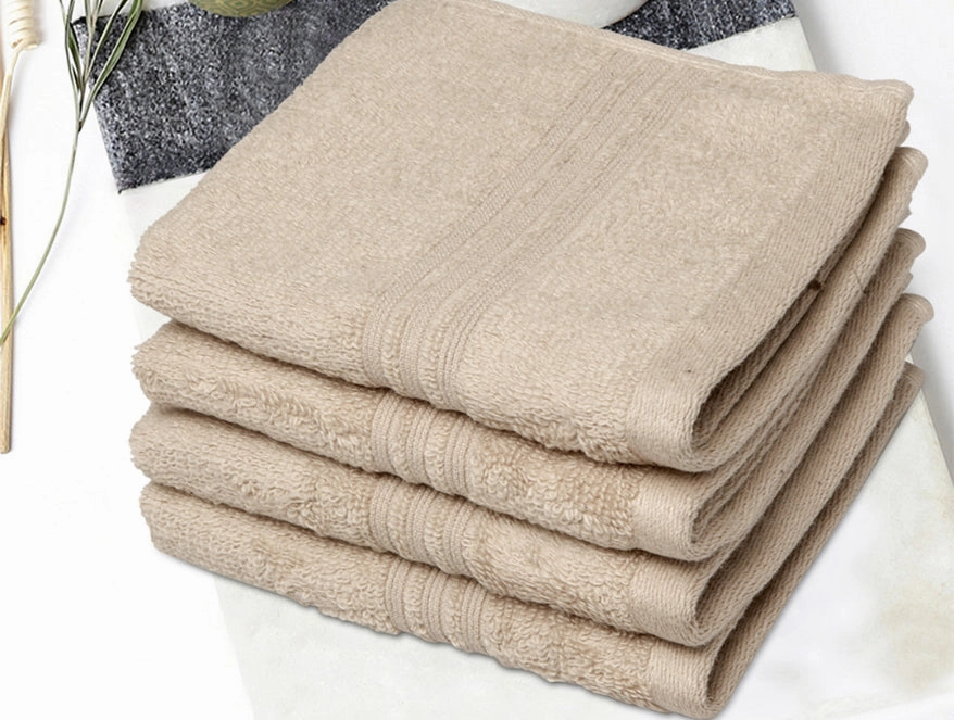 Swift Dry 100% Cotton Face Towel Set (4 Pcs)