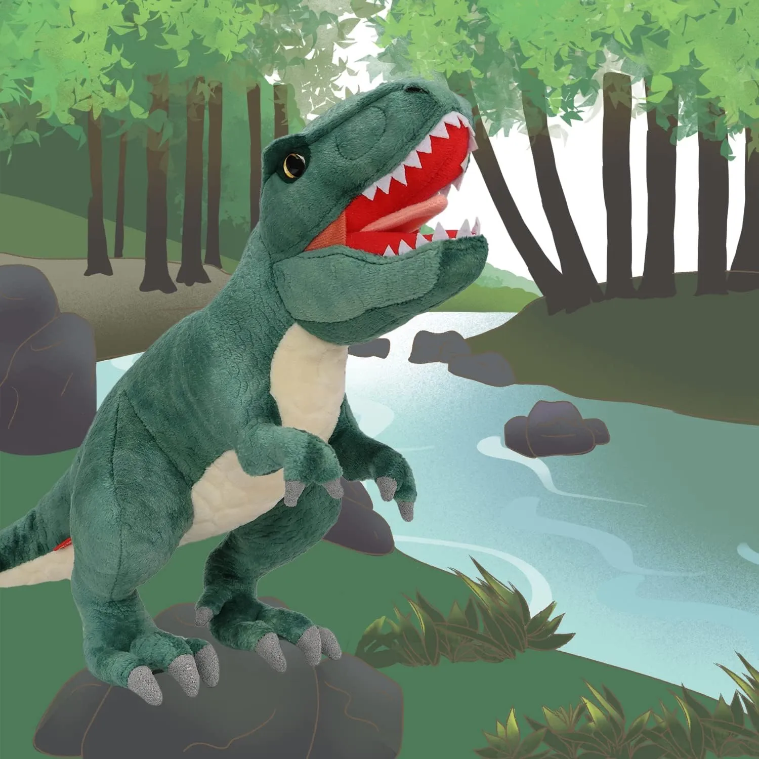 T Rex Lifelike 18-Inch Dinosaur Plushies for Boys and Girls