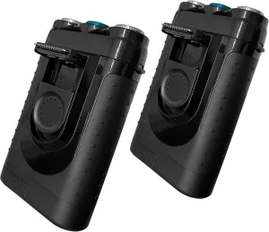 Tacshaver by Bell Howell Moustache and Beard Rotary Shaver with Pop-up Trimmer for Sharper Moustache and Sideburn Edges Seen On TV (Set of 2 Rechargeable)