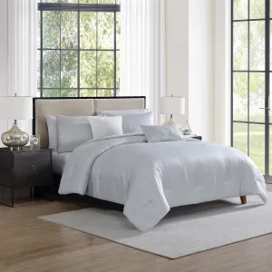 Tahari Home - Comforter Set, Jacquard 5-Piece Bedding with Matching Shams & Decorative Pillows, Ideal for All Seasons (Sterling Ice Blue, King)