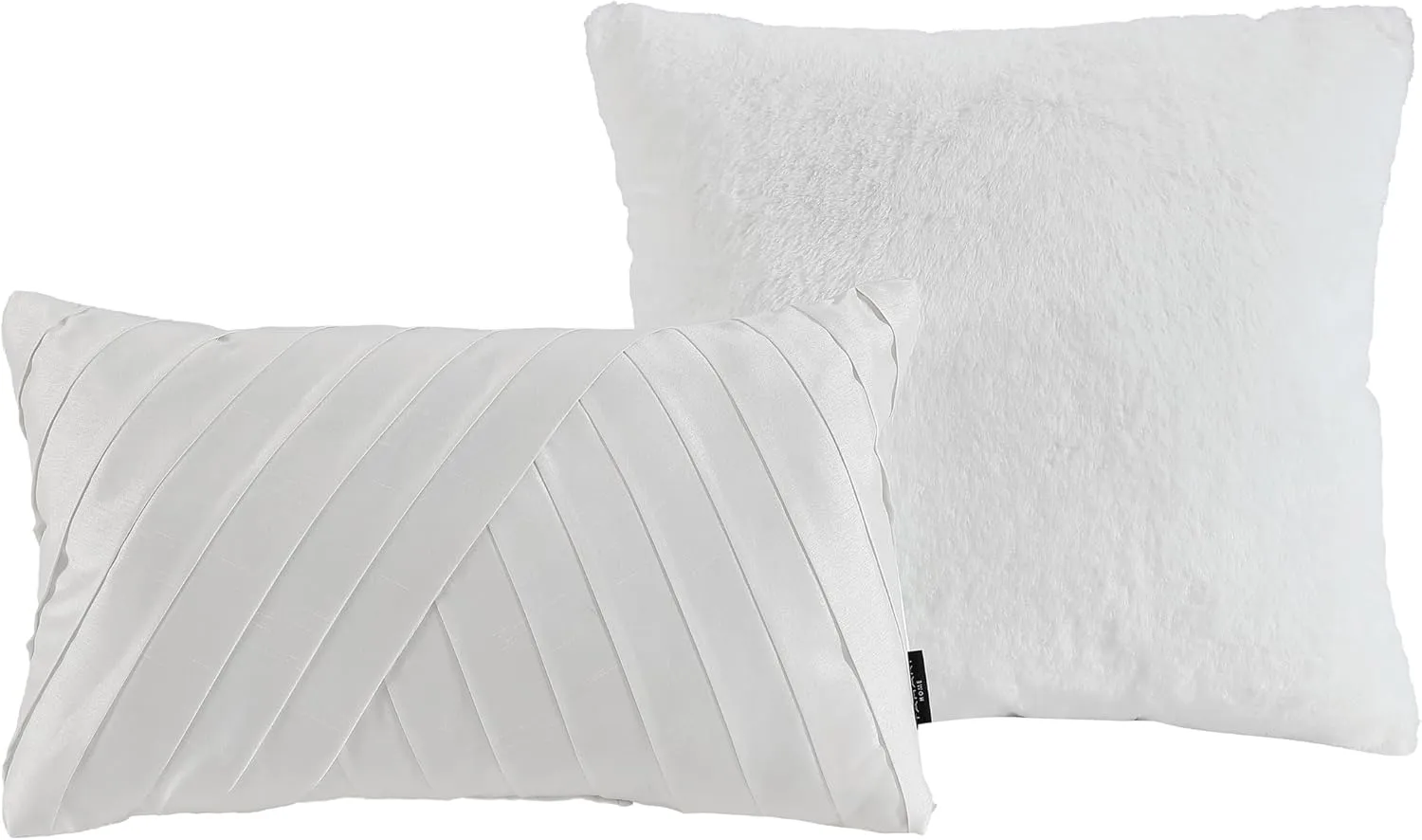 TAHARI Home - Queen Size Comforter, 5-Piece Jacquard Bedding Set with Matching Shams & Decorative Pillows (Nikka Collection, Coconut Milk)