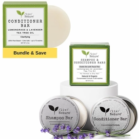 Tea Tree Shampoo Bar and Condtioner with Lemongrass and Lavender | Clarifying Shampoo Bar and Conditioner | Made in USA
