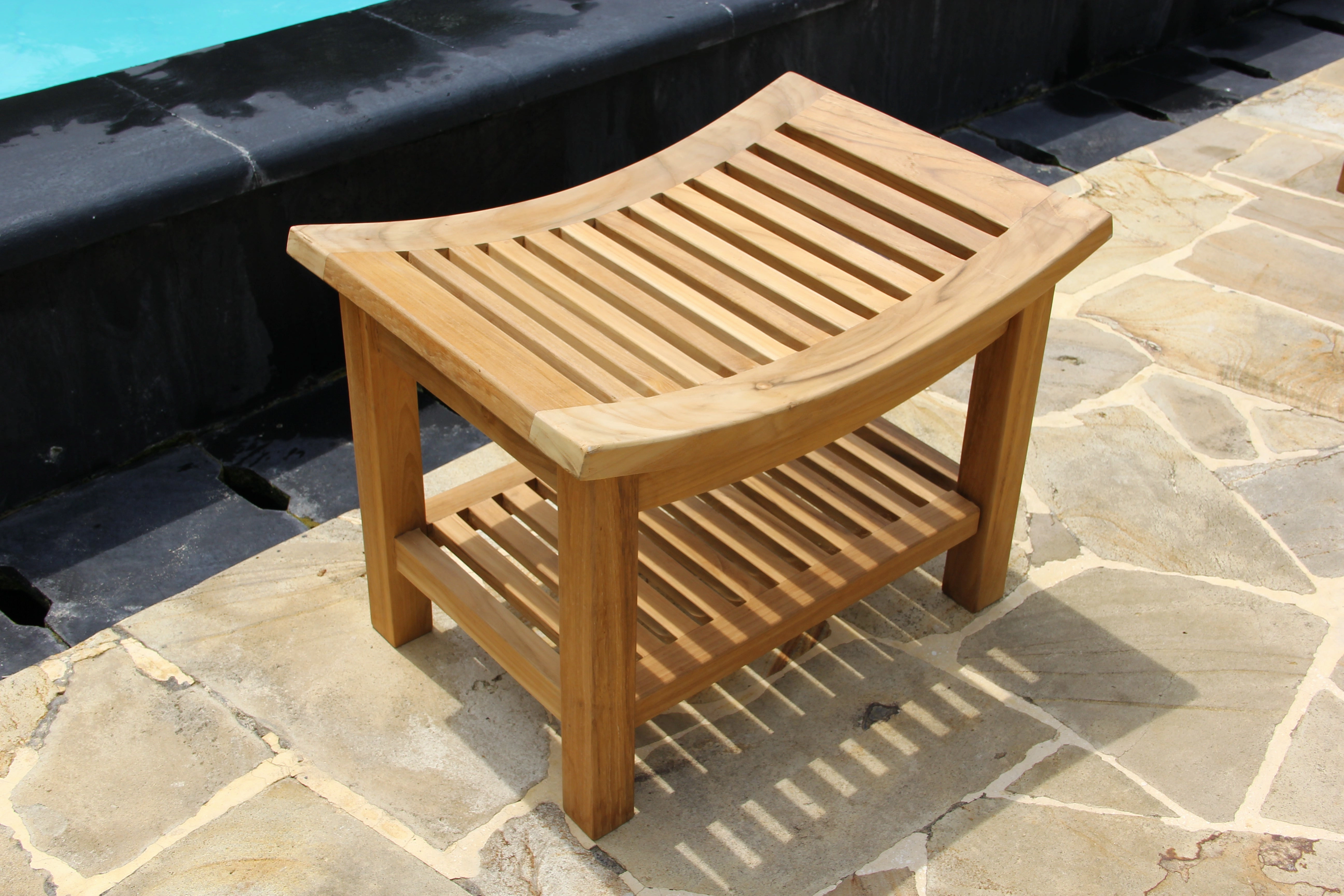 Teak Curved Shower Bench By Classic Teak