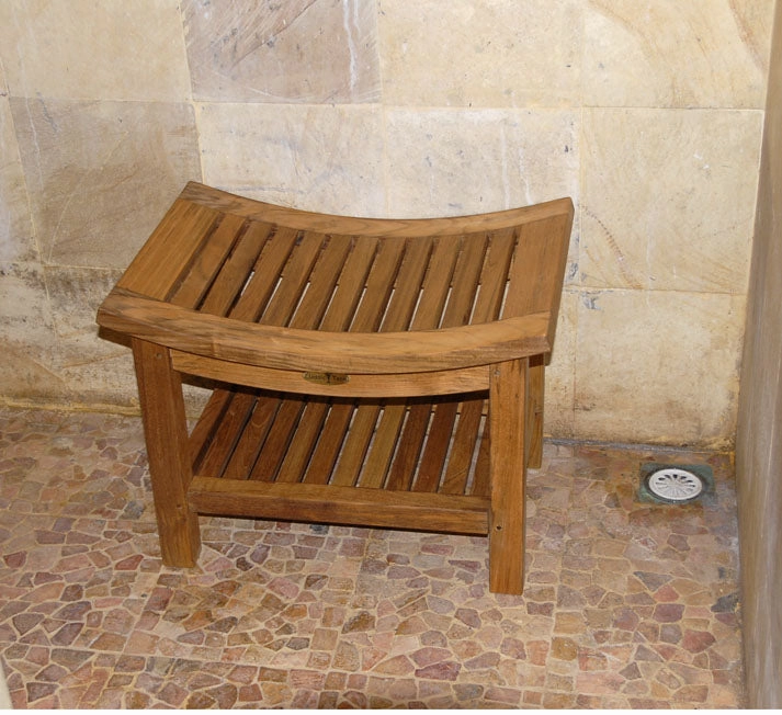 Teak Curved Shower Bench By Classic Teak