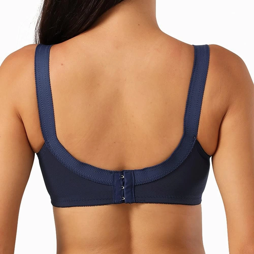 TELIMUSSTO Women's Floral Lace Bra Plus Size Firm Hold Non Wired Non Padded Full Coverage Minimizer