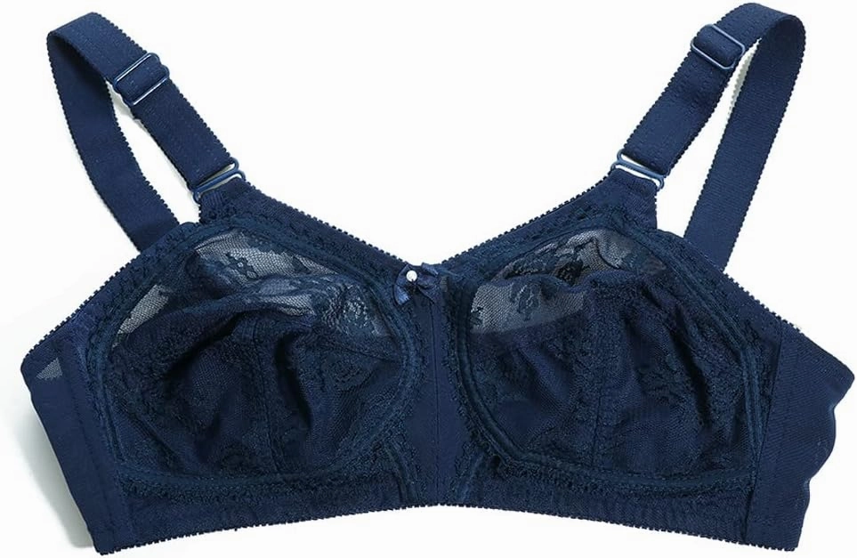 TELIMUSSTO Women's Floral Lace Bra Plus Size Firm Hold Non Wired Non Padded Full Coverage Minimizer