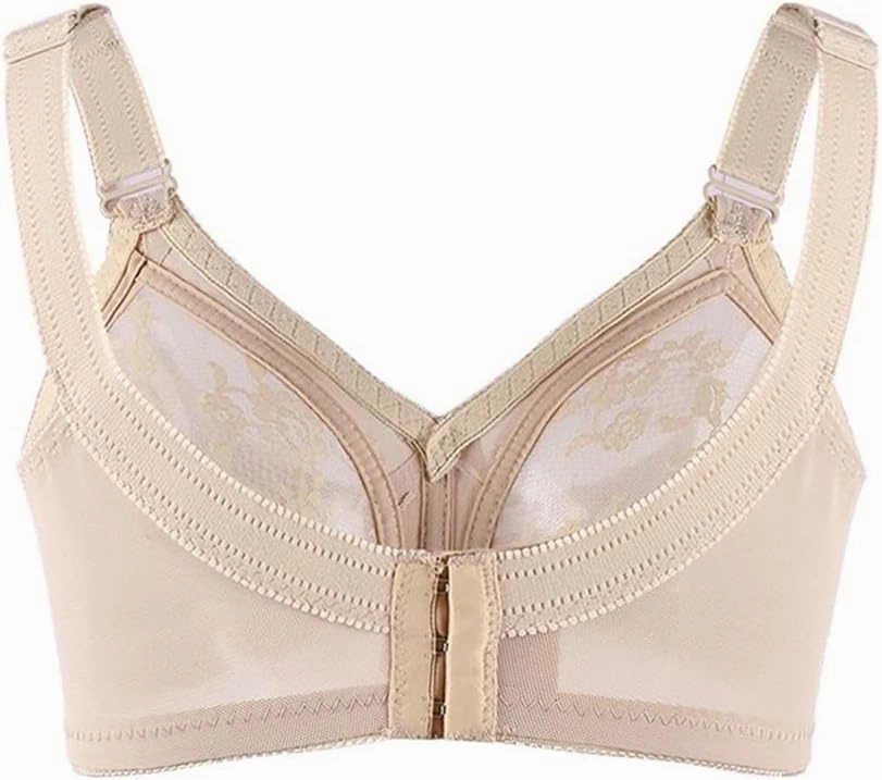 TELIMUSSTO Women's Floral Lace Bra Plus Size Firm Hold Non Wired Non Padded Full Coverage Minimizer