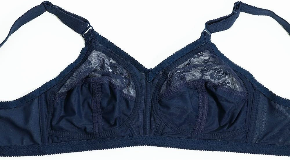 TELIMUSSTO Women's Floral Lace Bra Plus Size Firm Hold Non Wired Non Padded Full Coverage Minimizer