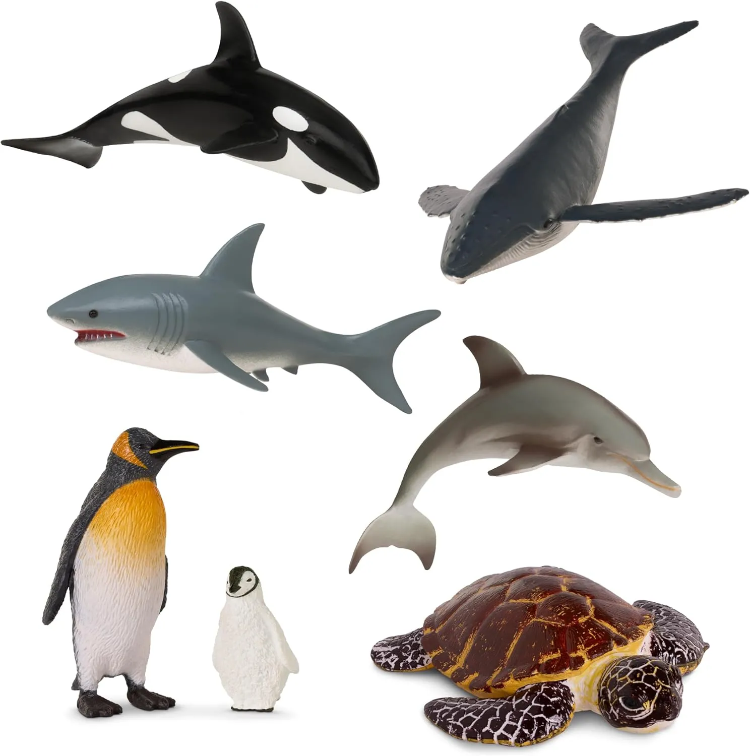 Terra by Battat – Toy Sea Animals – Whale, Dolphin, Penguin, and More – Detailed Ocean Creatures – Realistic Figurines for Sensory Bin – Sea Life Animal Set – 3 Years  