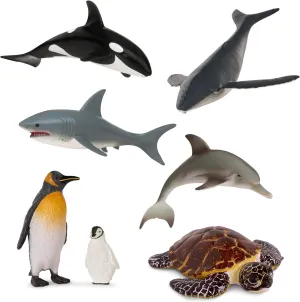 Terra by Battat – Toy Sea Animals – Whale, Dolphin, Penguin, and More – Detailed Ocean Creatures – Realistic Figurines for Sensory Bin – Sea Life Animal Set – 3 Years  