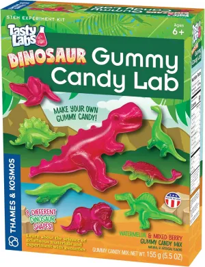 Thames & Kosmos Dinosaur Gummy Candy Lab, Tasty Labs STEM Experiment Kit, Make Your Own Dinosaur-Shaped Gummies, Explore Chemistry in Cooking, Safe to Eat, Ages 6 , Made in USA