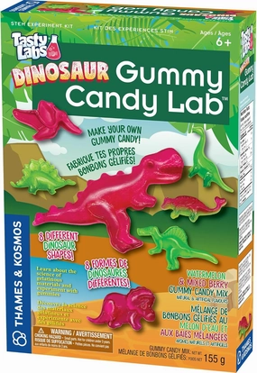 Thames & Kosmos Dinosaur Gummy Candy Lab, Tasty Labs STEM Experiment Kit, Make Your Own Dinosaur-Shaped Gummies, Explore Chemistry in Cooking, Safe to Eat, Ages 6 , Made in USA | 2-Language Ver, EN/FR