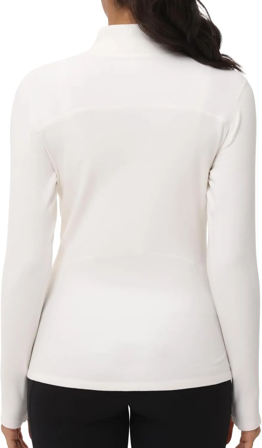 THE GYM PEOPLE Women's Mock Turtleneck Long Sleeve Shirts Fleece Thermal Underwear Pullover Tops with Thumb Hole