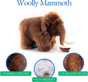 The Petting Zoo Woolly Mammoth Stuffed Animal Plushie, Gifts for Kids, Prehistoric Wildlife Animals, Woolly Mammoth Plush Toy, 12 inches