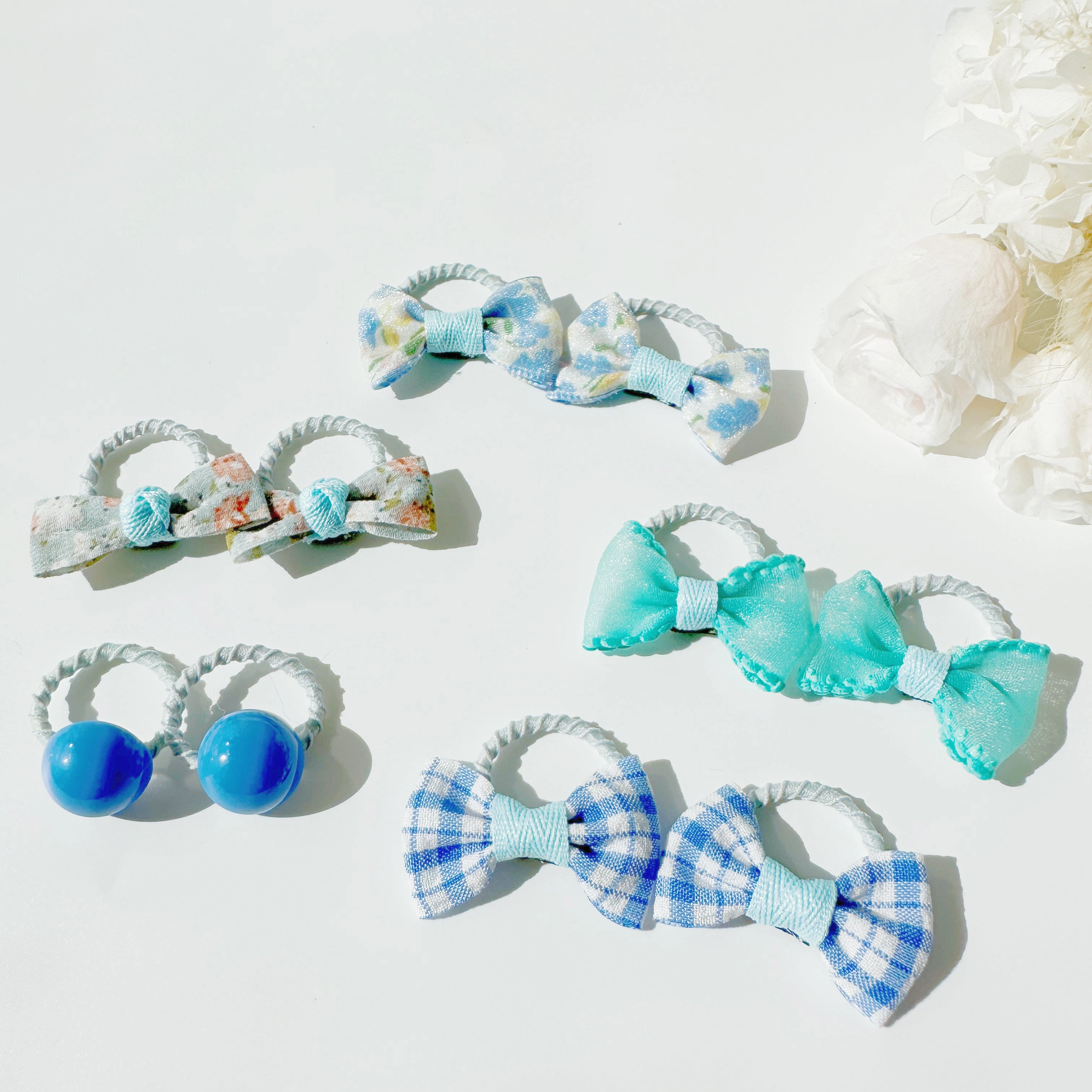 The Fluffy Collection -Aqua Petite Hair ties