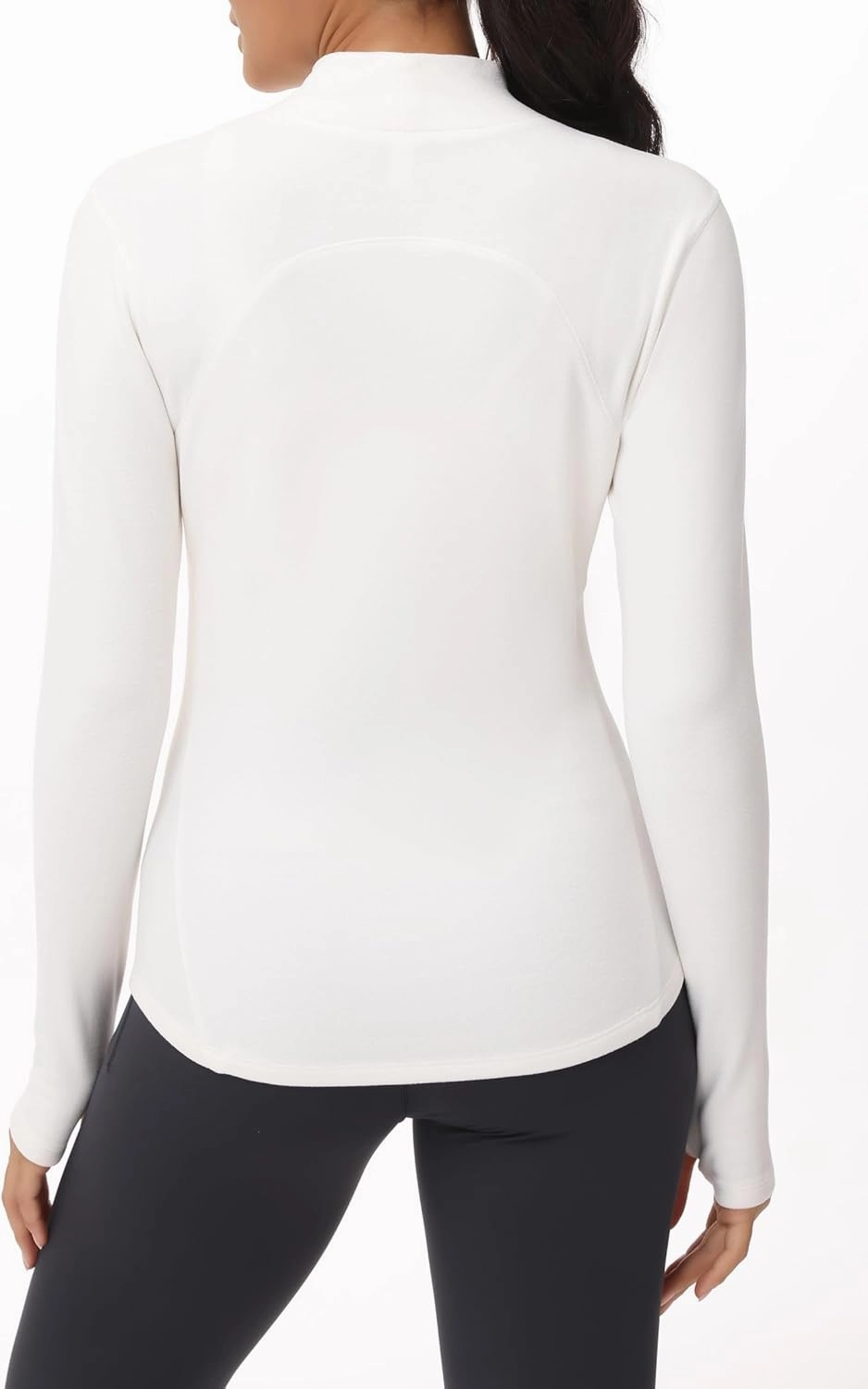 THE GYM PEOPLE Fleece Mock Turtleneck Pullover Base Layer Shirts Long Sleeve Workout Tops with Thumb Hole