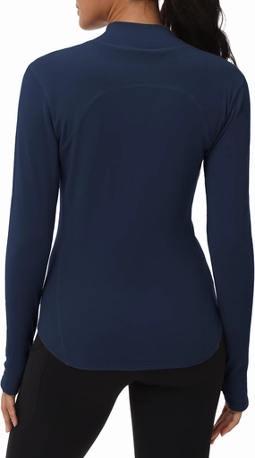 THE GYM PEOPLE Fleece Mock Turtleneck Pullover Base Layer Shirts Long Sleeve Workout Tops with Thumb Hole