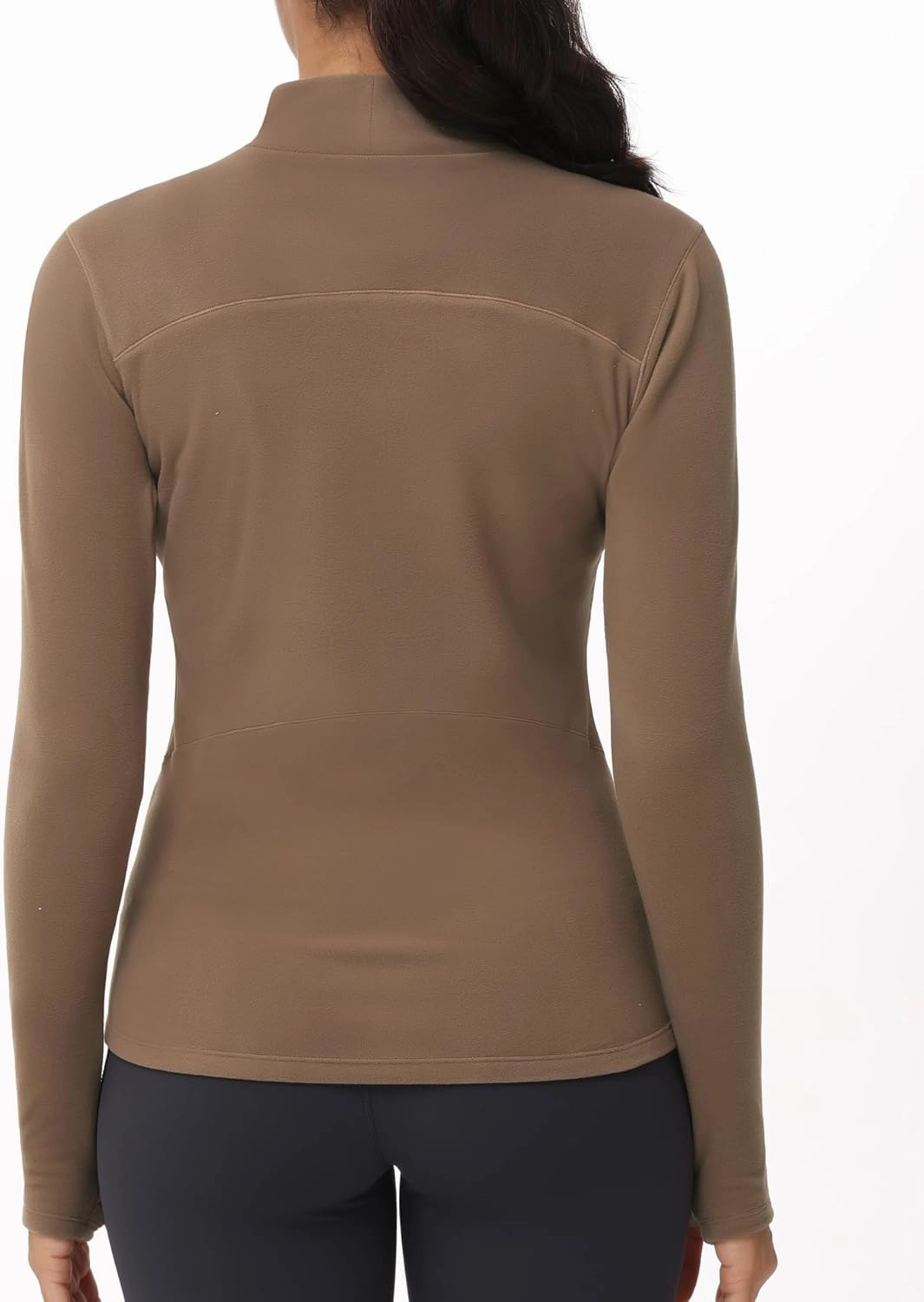THE GYM PEOPLE Women's Mock Turtleneck Long Sleeve Shirts Fleece Thermal Underwear Pullover Tops with Thumb Hole