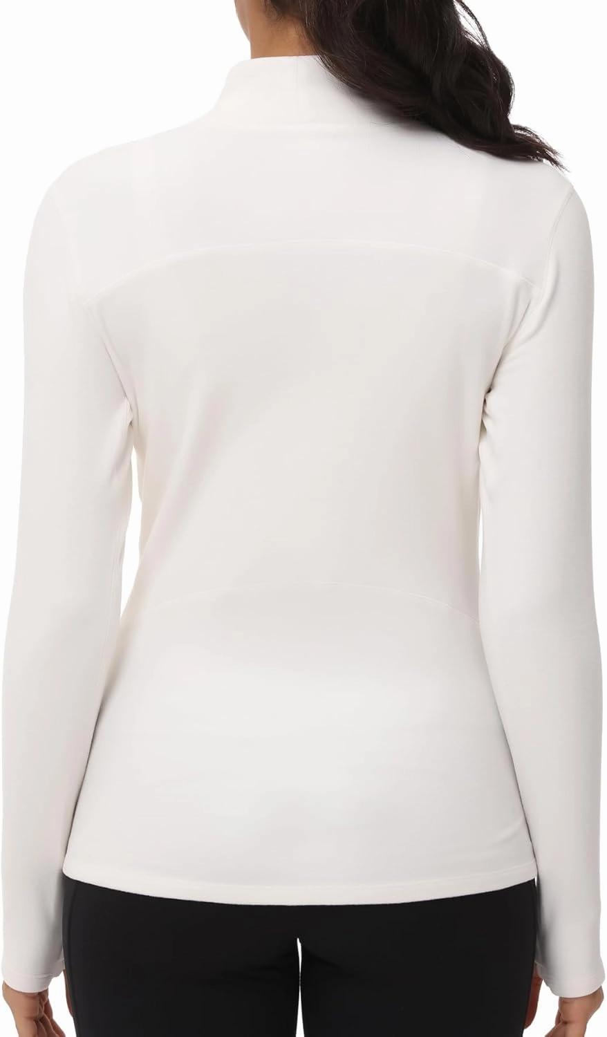 THE GYM PEOPLE Women's Mock Turtleneck Long Sleeve Shirts Fleece Thermal Underwear Pullover Tops with Thumb Hole