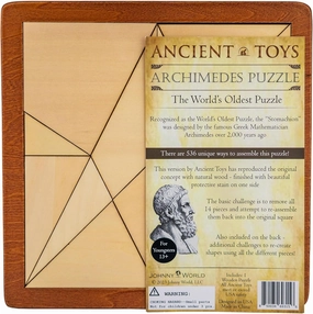 The World’s Oldest Puzzle – Archimedes’ Stomachion Wooden Brain Teaser. 14 Piece Classic Educational Puzzle with Over 500 Solutions!