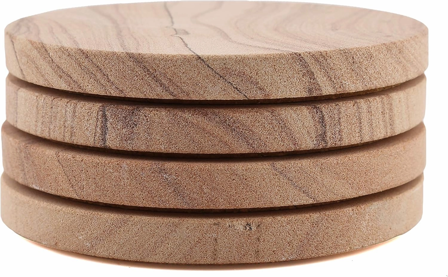 Thirstystone Cinnabar Brand, Multicolor All Natural Sandstone-Durable Stone with Varying Patterns, Every Coaster Is An Original, 4 inch round