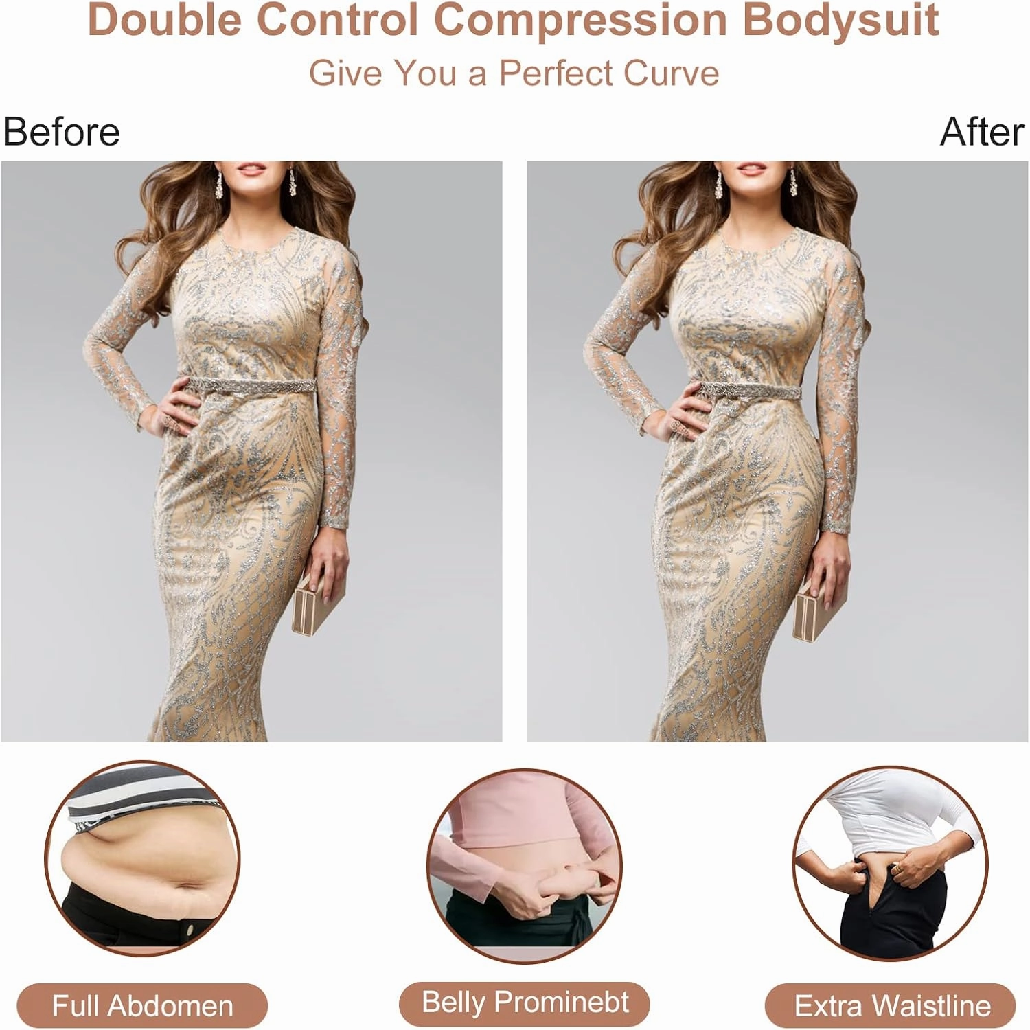 Thong Shapewear for Women Tummy Control Low Back U Plunge Backless Body Shaper Bra Faja with Open Crotch Bodysuit