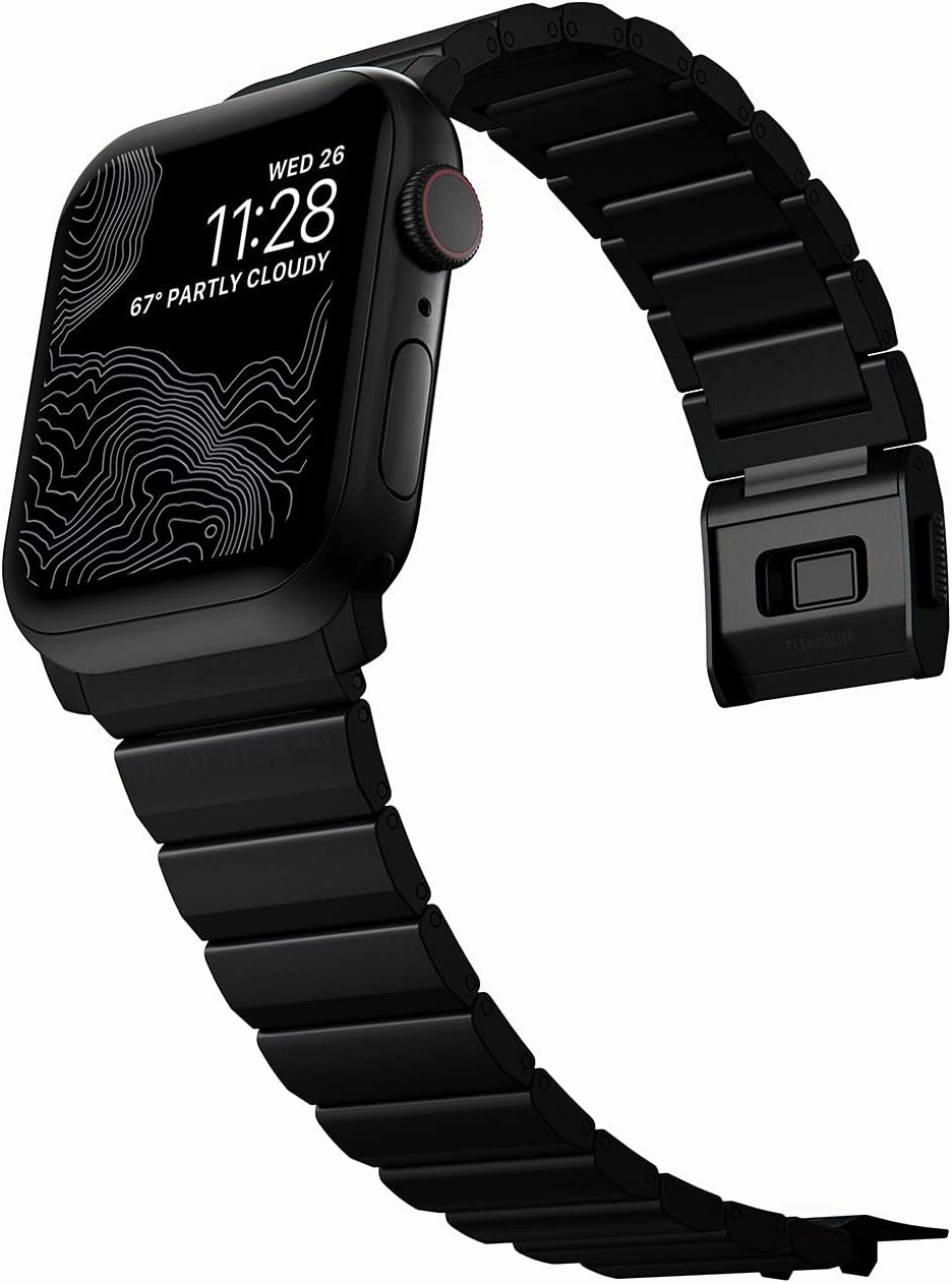 Titanium Apple Watch Band 45mm, Titanium Ultra Watch Band with Adjustable Links and Integrated Lugs, Titanium Band for Apple Watch Ultra and Ultra 2 Watch Band, Compatible with Apple Watch Series 1-10, and SE