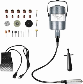 TOAUTO Flex Shaft Grinder, 380W 23000 RPM Multifunctional Rotary Tool, Hanging Grinding Machine with Accessory Kit, Foot Pedal for Carving, Buffing, Drilling, and Polishing