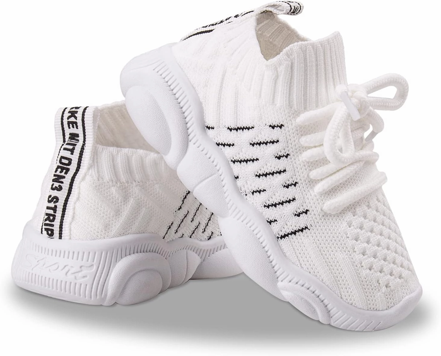 Toddler Baby Girls Boys Tennis White Walking Barefoot Slip on Shoes 18-24 Months Size 5 Wide Toe Box Summer Soft Sole Flexible Dinosaur Cheer Shoes Breathable Outdoor Soccer Rubber Sneakers