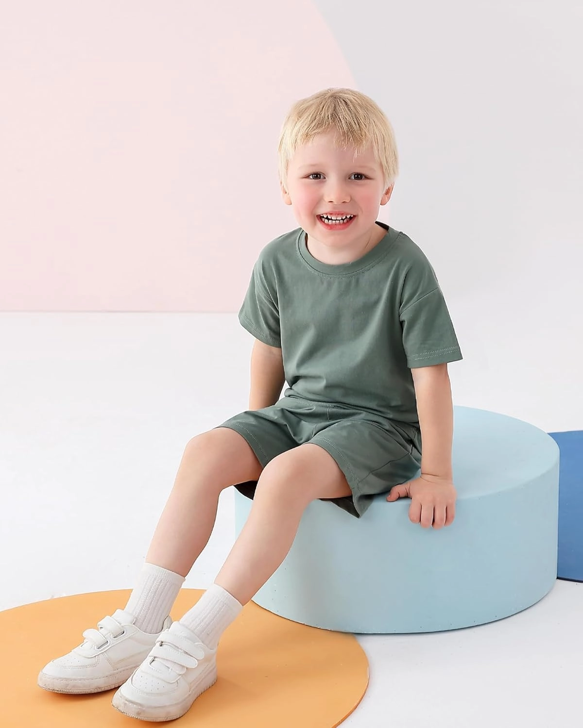 Toddler Boy Summer Outfits 3T 4T 5T Boys Clothes Kids Solid Shorts Set Cotton 2 Piece Clothing Sets
