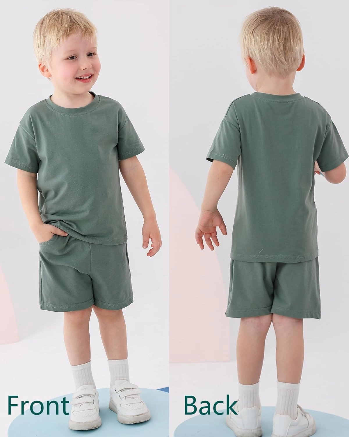 Toddler Boy Summer Outfits 3T 4T 5T Boys Clothes Kids Solid Shorts Set Cotton 2 Piece Clothing Sets