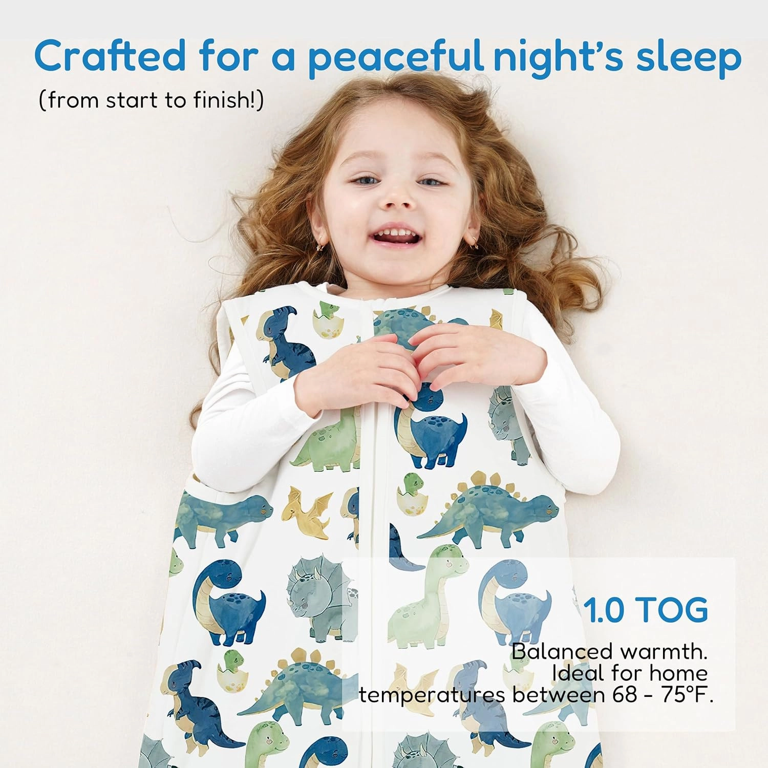 TotAha Dinosaur 1.0 TOG Toddler Sleep Sack 2T-3T-4T for Girls Boys, Buttery Soft Sleeping Sacks with 2-way Safe Zipper, Premium All Season Sleep Bag