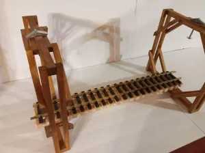 Toughtimbers G Scale Garden Trestle Model Train Support (12 inch) - Brown Wooden Model Train Accessory