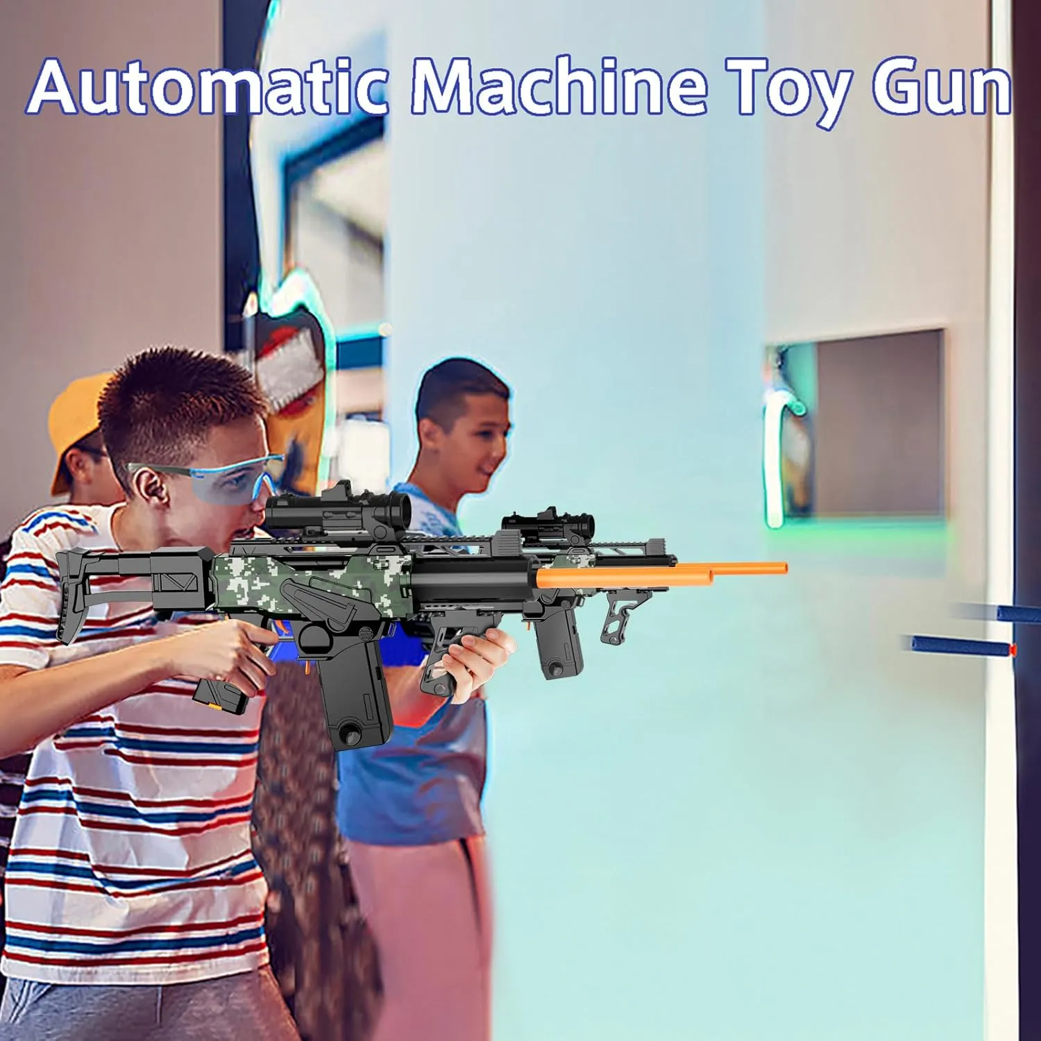 Toy Gun Automatic Sniper Rifle Bullets -Electric Toy Foam Blaster with 200 Darts, 2 Magazines and Grip, Toys for 8-12 Year Old Boys Adults, Birthday Xmas Gift for Kids Age 8 