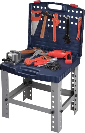 Toy Tool Set Workbench for Toddlers and Children Pretend Play- Kids Workshop Toolbench Building Toys - Kids Tools Playset with Realistic Tools and Electric Drill