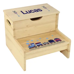 Train Natural Storage Step Stool