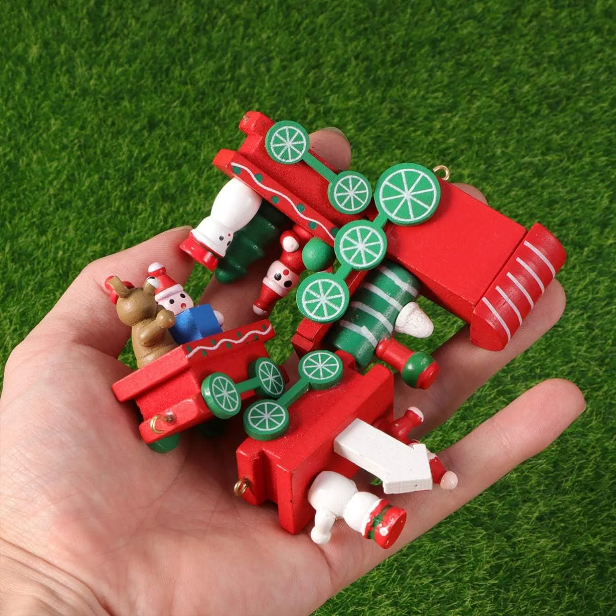 Train Party Favors Under Christmas Tree Train Creative Train Toy Christmas Train Figurine Christmas Train Table Decor Christmas Train Decorations Round Dome Tray Mini Wooden Child