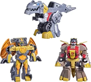 Transformers Dinobot Adventures Dinobot Squad Grimlock, Dinobot Snarl, and Predaking 3-Pack Converting Figures, 4.5-Inch Toys, Ages 3 and Up (Amazon Exclusive)