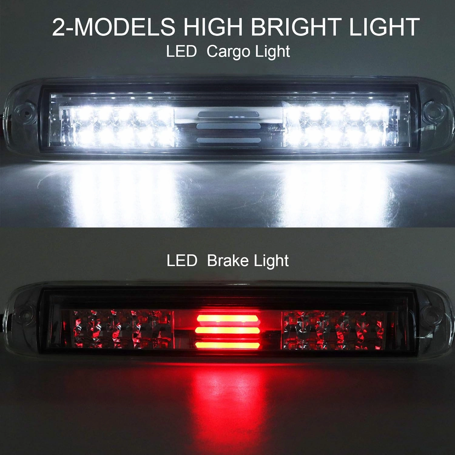 Tresound LED Third 3rd Brake Light for 99-07 Chevrolet (Chevy) Silverado GMC Sierra 1500 2500 3500 HD Classic, Rear Cargo Lamp High Mount Stop light Chrome Housing (Clear)