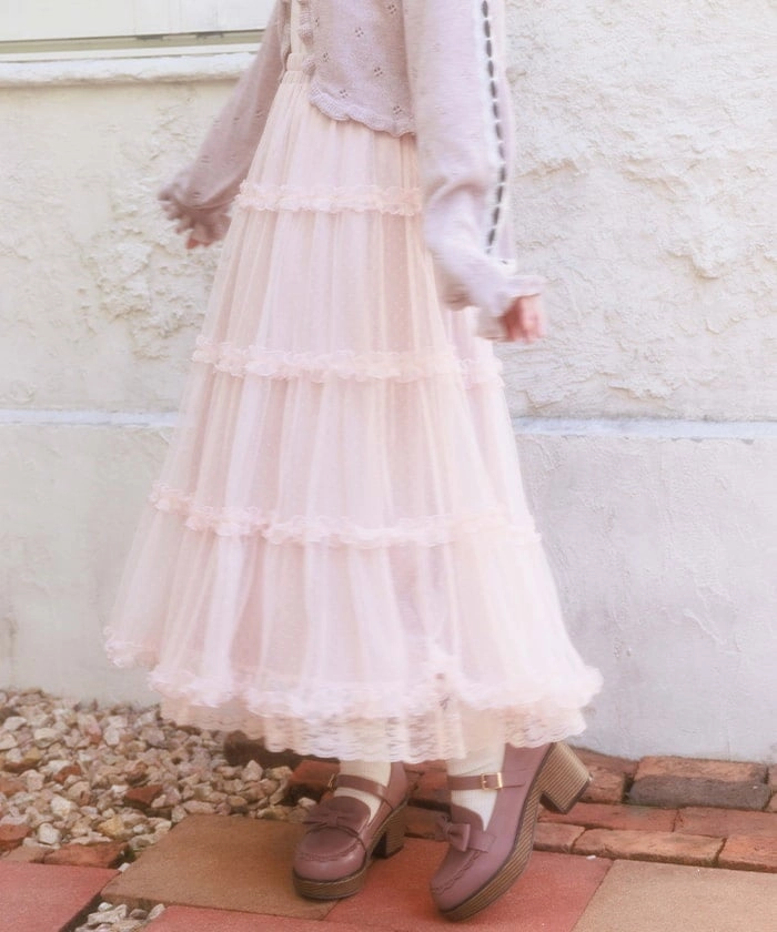 Tulle Tiered Long Skirt