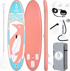 Tuxedo Sailor 10'6"×33"×6" Inflatable Stand Up Paddle Board with Premium SUP Accessories,Adults & Youth for All Skill Levels, Included with Board, Paddle, Pump, Fins, Backpack